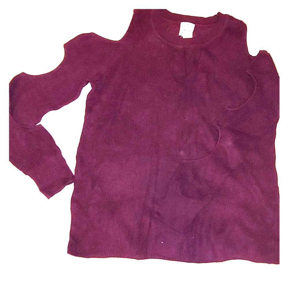 Hippie Rose plum sweater with cut out sleeves